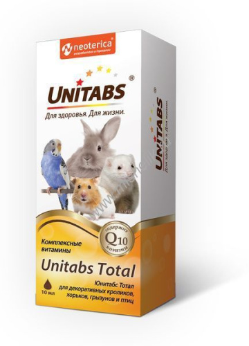 UNITABS Total 10 мл витаминно-минеральных комплексов для кроликов птиц и грызунов