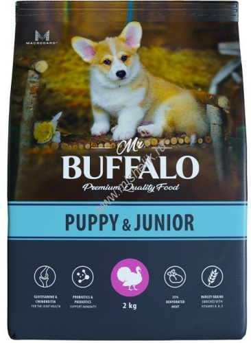 MR.BUFFALO PUPPY & JUNIOR 2 кг сухой корм для щенков и юниоров индейка 