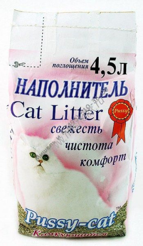 Pussy-Cat 4,5 л розовый комкующийся наполнитель для кошачьих туалетов 