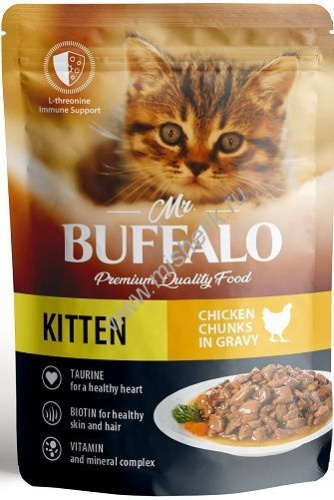 MR.BUFFALO KITTEN 85 г пауч влажный корм для котят нежный цыпленок в соусе 