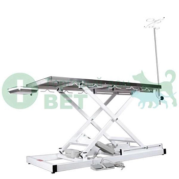 ТД ВЕТ Стол ветеринарный VETBOT-71.1500, слив, штатив, электр., 1500x600x(260-1050)h мм (каркас серый)