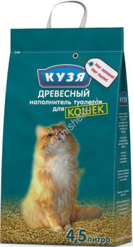 КУЗЯ 4,5 л древесный наполнитель для кошачьих туалетов 