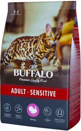 MR.BUFFALO ADULT SENSITIVE 10 кг сухой корм для кошек индейка