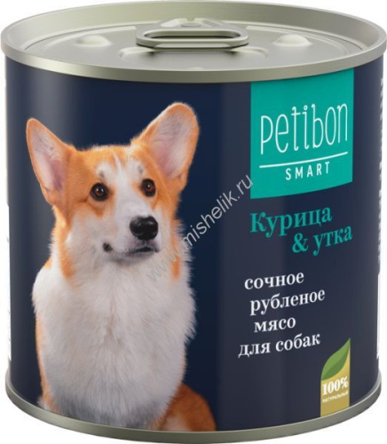 Petibon Smart 240 г консервы для собак  сочное рубленое мясо с курицей и уткой 