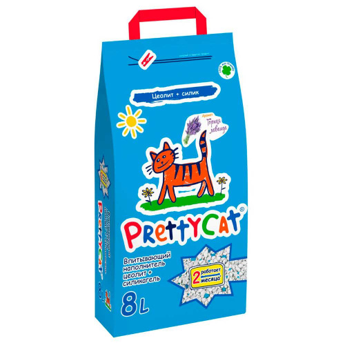 PrettyCat наполнитель впитывающий для кошачьих туалетов "Naturel" с лавандой 4 кг (8 л)