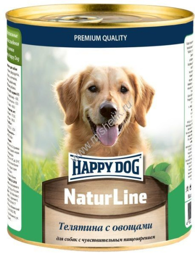 HAPPY DOG Natur Line 970 г консервы для собак телятина с овощами 