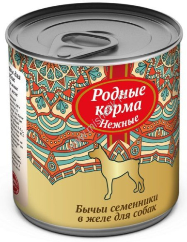 РОДНЫЕ КОРМА 240 г нежные консервы бычьи семенники в желе для собак 