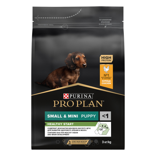 PRO PLAN 3 кг сухой корм для щенков мелких и карликовых пород, с высоким содержанием курицы 