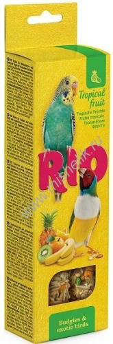 RIO 2х40 г палочки для волнистых попугайчиков и экзотов с тропическими фруктами 1х8
