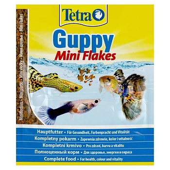 Tetra TetraGuppy корм в хлопьях для рыбок гуппи 12 г (sachet)
