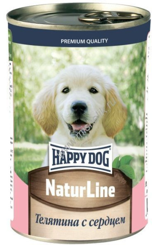 HAPPY DOG Natur Line 410 г консервы для щенков  телятина с сердцем 