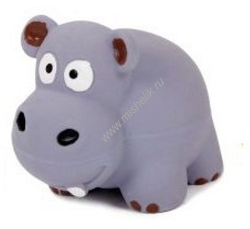 HOMEPET 8 см игрушка для собак бегемот с пищалкой латекс