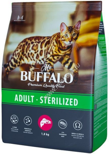 MR.BUFFALO STERILIZED 1,8 кг сухой корм для кошек лосось 