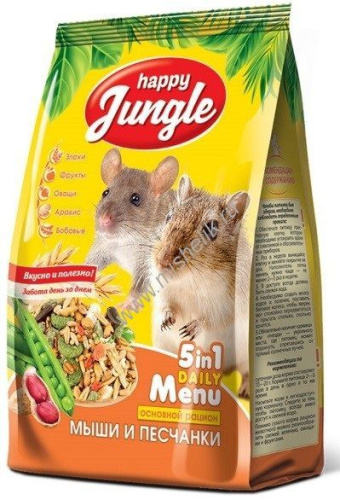 HAPPY JUNGLE 400 г корм для мышей и песчанок 