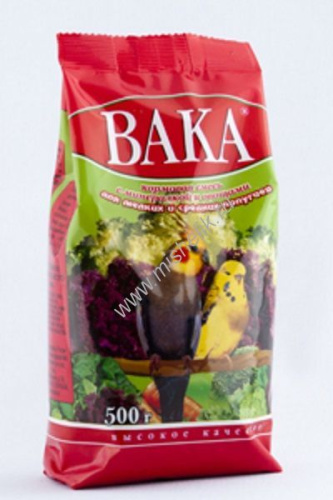 ВАКА Высокое Качество 500 г корм для попугаев с мин.и овощами 