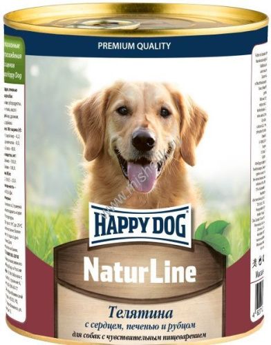 HAPPY DOG Natur Line 970 г консервы для собак с ягненком, с сердцем, печенью и рубцом 