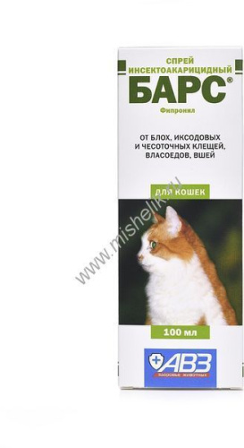 БАРС 100 мл спрей для кошек инсектоакарицидный
