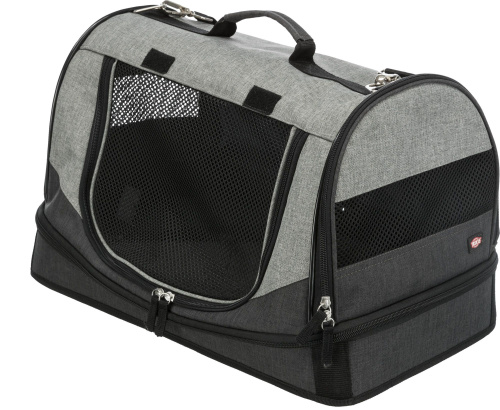 Переноска Holly, 50 х 30 х 30 см, нейлон, чёрный/серый