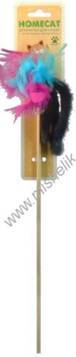 HOMECAT дразнилка для кошек Пальма из норки с перьями