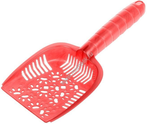 HOMECAT Atlantis 25 см х 10,8 см х 3,5 см совок для кошачьего туалета рубиновый перламутр