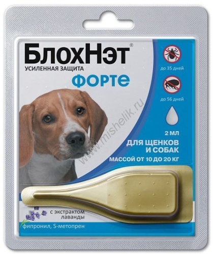 АСТРАФАРМ БЛОХНЭТ ФОРТЕ от 10 до 20 кг капли на холку для щенков и собак 