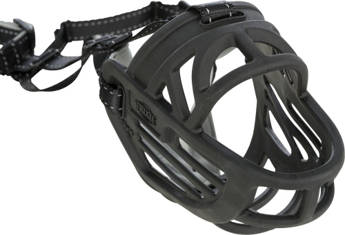 Намордник Muzzle Flex, резина, S (20 см, длина лобного ремня до 20 см), чёрный