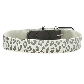 Hunter ошейник для собак флуоресцентный Convenience Reflect Glow 65 / L-XL (53-61см), леопардовый принт