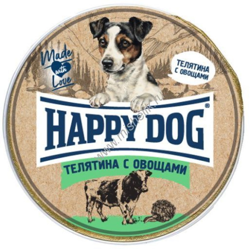 HAPPY DOG Natur Line 125 г ламистер паштет консервы для собак с телятиной и овощами 