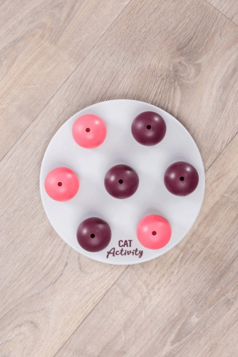 Развивающая игрушка для кошек "Пасьянс" ø 20 см, ягодный/розовый/светло-серый