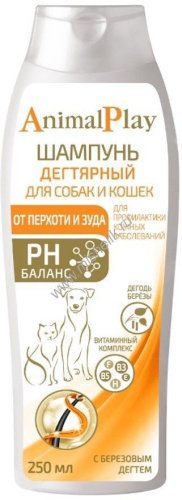 ANIMAL PLAY Дегтярный 250 мл шампунь для собак и кошек универсальный 