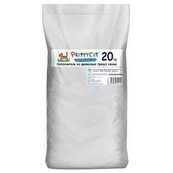 PrettyCat наполнитель древесный для кошачьих туалетов "Wood Granules" 20 кг