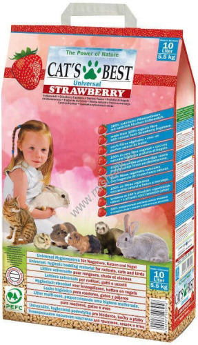 Cat`s Best Universal 10 л/5,5 кг древесный наполнитель для кошачьих туалетов клубника