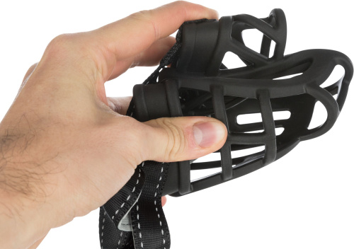 Намордник Muzzle Flex, резина, S (20 см, длина лобного ремня до 20 см), чёрный