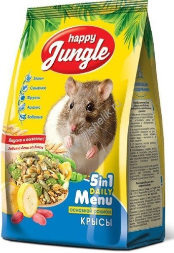 HAPPY JUNGLE 400 г корм для декоративных крыс 
