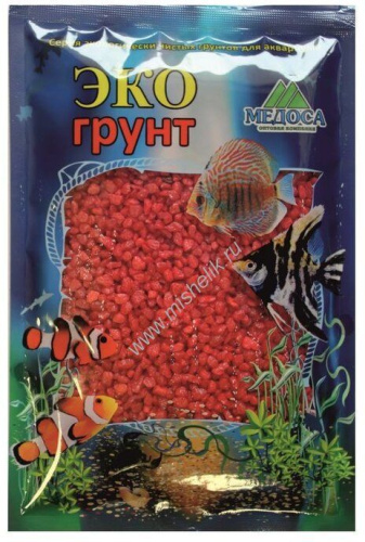 ЭКОгрунт 7 кг грунт для аквариума цветная мраморная крошка 2-5 мм красная блестящая