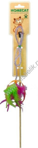 HOMECAT дразнилка для кошек Перья на пружине