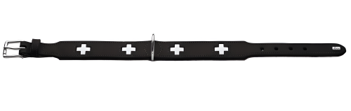 Ошейник Hunter Swiss 50, кожаный, для крупных собак, ширина 4,5см, чёрный