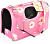 HOMEPET Ромашки 37 см х 19 см х 23 см сумка-переноска для животных розовая