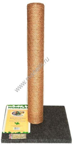 СКИДКА 15% 1+1 HOMECAT 29,5х29,5х50 см когтеточка-столбик для кошек ковролин джут