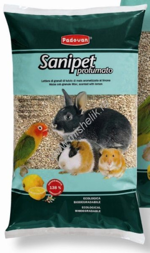 PADOVAN SANIPET profumato 4 л наполнитель для грызунов кукурузные гранулы 1х6