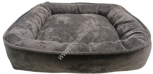 HOMEPET Plush 50 см х 45 см х 15 см лежак графит квадрат для домашних животных