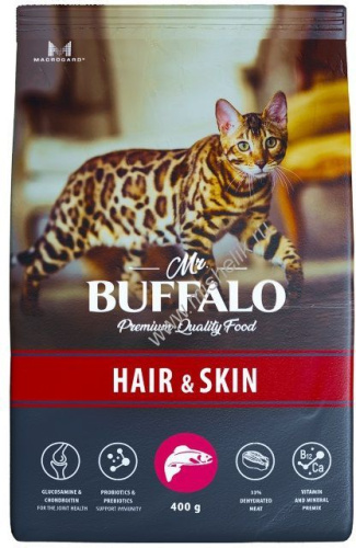 MR.BUFFALO ADULT HAIR & SKIN 400 г сухой корм для кошек лосось 
