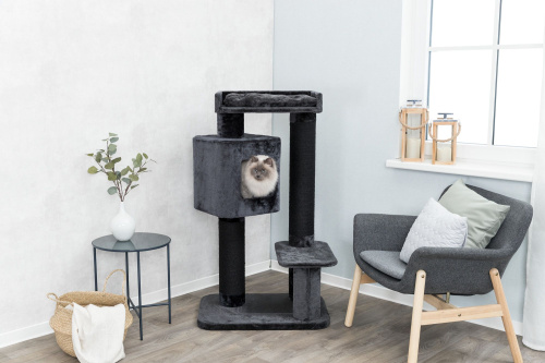 Домик для кошки XXL Izan, 122 см, антрацит