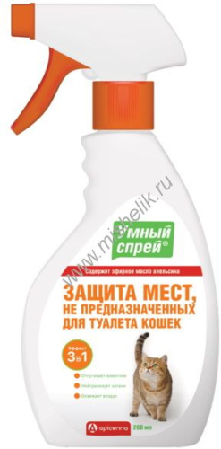 APICENNA УМНЫЙ СПРЕЙ 200 мл защита мест не предназначенных для туалета кошек 1х10