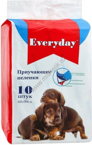 EVERYDAY 10 шт 60х90 см пеленки для животных впитывающие гелевые 