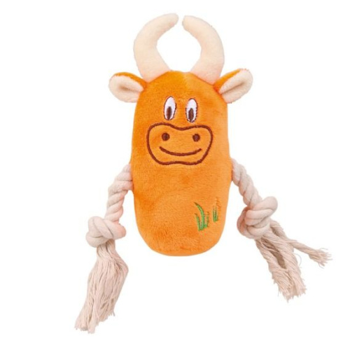 Пищащая игрушка с канатом, 13 см, плюш в ассортименте