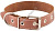 HOMEPET 30 мм 41-53 см ошейник для собак кожаный простой простроченный коричневый