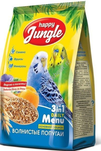 HAPPY JUNGLE 500 г корм для волнистых попугаев 