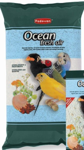PADOVAN OCEAN fresh air 5 кг био-песок кондиционер два в одном ароматизированый анисом для декоративных птиц с витаминами