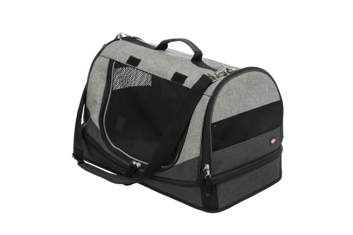 Переноска Holly, 50 х 30 х 30 см, нейлон, чёрный/серый
